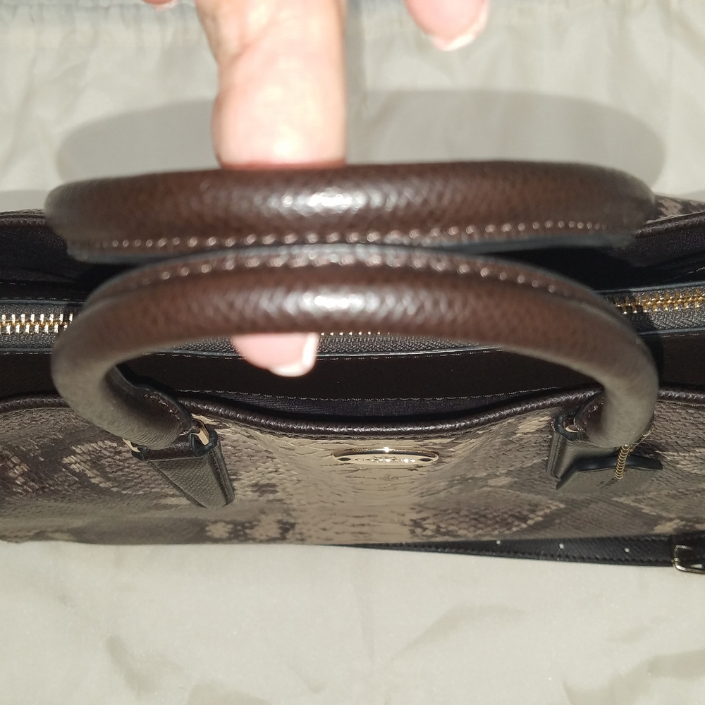 Coach Morgan Python Embossed Leather Satchel - image 3